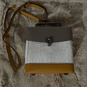 Botkier Gray and Yellow Crossbody Bag with Modern Design